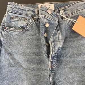 Reformation high waisted jeans in Maya wash